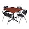 Kobe Kobe Square Table & Chair Set, Wood, Metal, Plastic Top, Cherry TKB4848CH47BK - alternate 1